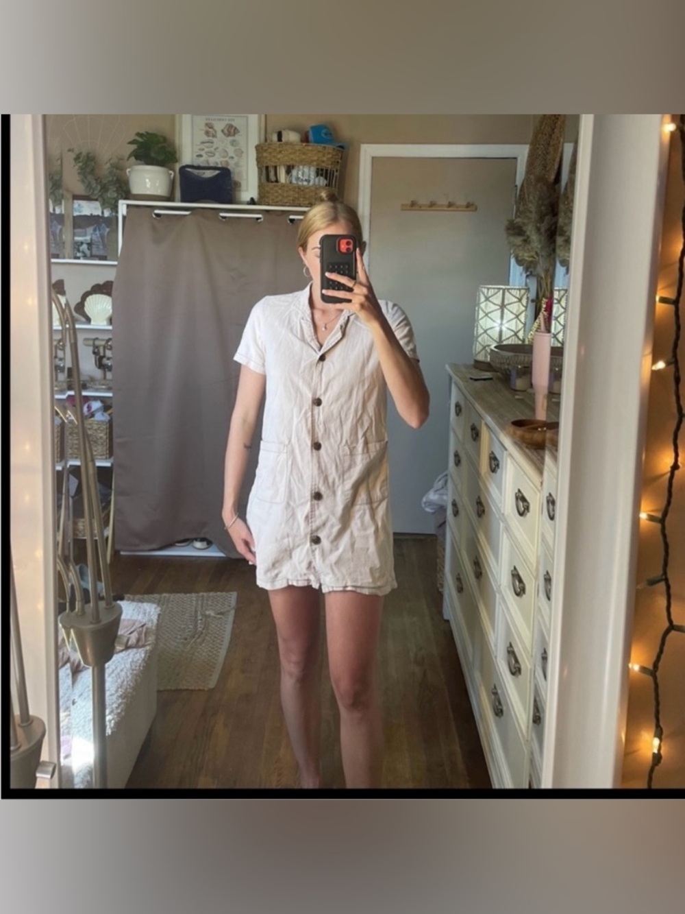 Stylish a-line button up mini dress size small - Picture 11 of 14